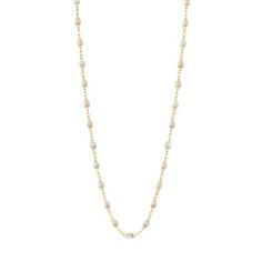 Timeless White Cable Chain Necklace, Timeless White Cable Chain Jewelry, Timeless White Gemstone Necklace, White Necklace With 17 Jewels For Everyday Luxury, Opal Necklace, Opal, Yellow Gold, Yellow, Gold