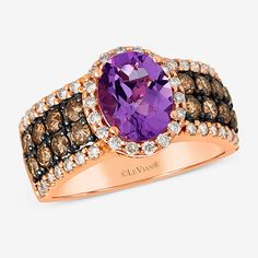 Ring Style: Side Stone Rings, Halo Rings, Cocktail RingsFeatures: Quick ShipSetting: ProngShape: OvalStone Cut: OvalMetal Color: RoseCenter Stone Weight: 1 1/2 Ct.Rounded Carat Weight: 2 1/2 Ct. T.w.Band Width: 3mmCare: Wipe CleanStone Type: 1 Genuine Amethyst, 62 Natural DiamondAuthenticity: Genuine StoneBirthstone: February BirthstoneMetal: 14k Rose GoldRing Size: 7Country of Origin: Imported Levian Rings, Chocolate Diamonds, Le Vian, 7 Rings, Ring Style, Halo Rings, Cocktail Rings, Type 1, Stone Rings