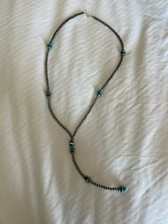 Navajo pearl lariat style necklace with multi-sized pearls. Navajo Made Sterling Silver Lariat Style Necklace, Pearl Lariat, Style Necklace, Pet Hair, Turquoise Necklace, Sale Items, Beaded Necklace, Turquoise, Sterling Silver