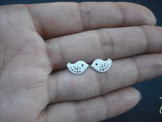 tiny love birds post earrings - matte white gold plated and sterling silver. $18.00, via Etsy. Earrings White Gold, Mini Love, Earrings Turquoise, Birthstone Earring, December Birthstone, Matching Necklaces, Turquoise Earrings, Beautiful Love, Love Birds