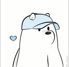 a cartoon polar bear wearing a baseball cap