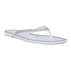 Step into style with these London Rag Golightly Diamante women's jelly flip-flop sandals.Click this FOOTWEAR GUIDE to find the perfect fit and more! Step into style with these London Rag Golightly Diamante women's jelly flip-flop sandals. Click this FOOTWEAR GUIDE to find the perfect fit and more! SHOE FEATURES Rhinestone accentsSHOE CONSTRUCTION Rubber upper and outsoleSHOE DETAILS Open toe Slip-on Padded footbed Size: 7. Color: White. Gender: female. Age Group: adult. Trendy Clear Synthetic Jelly Sandals, Flat Jelly Sandals For Party, White Synthetic Jelly Sandals For The Beach, White Synthetic Jelly Sandals For Beach, Clear Plastic Jelly Sandals For Spring, Summer Party Jelly Sandals, Spring Clear Plastic Jelly Sandals, Trendy Flat Synthetic Jelly Sandals, Trendy Jelly Sandals For Summer