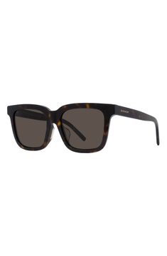 Sleek rectangular frames add a retro vibe to these bold sunglasses designed with logo-embellished temples. 53mm lens width; 17mm bridge width; 140mm temple length 100% UV protection CR-39 lenses Acetate Imported Bold Sunglasses, Havana Brown, Rectangular Sunglasses, Retro Vibe, Designer Sunglasses, Havana, Uv Protection, Givenchy, Temple