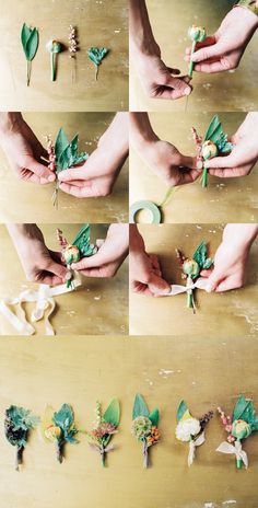 the process of making fake flowers is shown