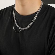 Type: AccessoriesMaterial: Titanium steelNecklacelength: 47 cm ( 18.5 inches )Extension chain:5 cm ( 2.0 inches ) Chain Necklaces, Steel Necklace, Beads Necklace, Metal Chain, Silver Necklaces, Necklace Lengths, For Everyone, Chain Necklace, Silver Necklace