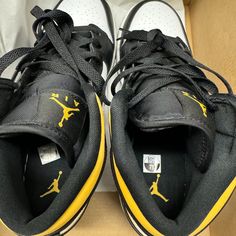 Brand: Jordan Size: 7 Y/ 8.5 Women's Color: White/ Pollen-Black Condition: New *** Brand New *** Comes With Box Yellow Synthetic Jordan Sporty Shoes, Yellow Synthetic Jordan Sport Shoes, Yellow Synthetic Jordan Shoes For Streetwear, Yellow Sporty Jordan Shoes In Synthetic Material, Yellow Synthetic Jordan Shoes, Yellow Sporty Jordan Shoes, Yellow High-top Synthetic Jordan Shoes, Yellow High-top Jordan Shoes, Yellow Low-top Synthetic Jordan Shoes