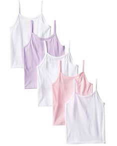 60% Polyester, 30% Cotton, 10% Rayon Blend Imported Machine Wash Five-pack of spaghetti-strap camisoles in assorted colors Colors may vary Report incorrect product informatio Kid Outfits, Belly Shirts, Girlie Girl, Outfits Girl, Girls Fall, Girls Outfits, Clothing Stores, Girl Clothing, Kids Outfits Girls