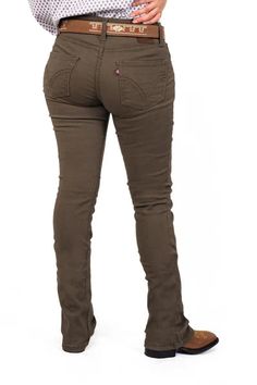 WOMEN PRO-RODEO DENIM JEANS OLIVE | Genuine Leather Vaquero Boots and Cowboy Hats | Zapateria Guadalajara | Authentic Mexican Western Wear Mid-rise Khaki Jeans For Fall, Fitted Full Length Khaki Jeans, Fitted Khaki Jeans, Fitted Full-length Khaki Jeans, Fitted High-rise Khaki Jeans, Fitted High Rise Khaki Jeans, Mid-rise Khaki Cargo Jeans, Khaki Jeans With Five Pockets For Fall, Fall Khaki Jeans With Five Pockets