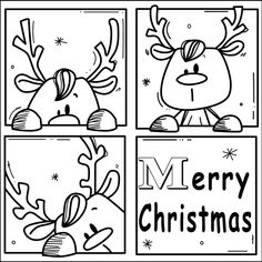 christmas coloring pages for kids with reindeers