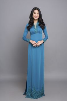 Round neck Fabric: Silk Long sleeves Type: modern ao dai Elegant Formal Fitted Ao Dai, Elegant Floor-length Fitted Ao Dai, Elegant Formal Ao Dai Maxi Length, Elegant Formal Maxi Length Ao Dai, Elegant Maxi Length Ao Dai For Formal Occasions, Elegant Floor-length Ao Dai For Banquet, Formal Fitted Floor-length Ao Dai, Formal Floor-length Fitted Ao Dai, Elegant Long Sleeve Ao Dai For Wedding