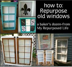 an old window is repurposed to look like it has been painted