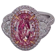 From Emilio Jewelry, a well known and respected wholesaler/dealer located on New York’s iconic Fifth Avenue, The focal point of this hand made ring is the excellently layed out Natural Oval Fancy pink diamond weighing just over 3.oo carats. We are experts in Fancy Color Diamonds and Precious Stones. Please inquire for more images, certificates, details, and any questions. Please contact us to see this piece on a zoom meeting live. The Emilio Jewelry design team can customize any of our pieces to Luxury Gia Certified Pink Ruby Ring, Emilio Jewelry, Pink Diamond Jewelry, Pink Diamond Ring, Alexis Bittar Jewelry, Zoom Meeting, Sf 49ers, Pink Bling, Expensive Jewelry