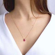 "Genuine Pink Sapphire Pendant Necklace, Simple, genuine, handmade by BoutiqueBaltique. These sapphires have very bright color, very close to pink ruby. Matching earrings: https://etsy.me/2lYntmt MATERIALS: * natural pink sapphire * metal of your choice: ✔ 14k Gold Filled (Yellow or Rose) ✔ Sterling Silver ✔ 14k Solid Gold (without stones at the clasp) * spring-ring clasp closure * beautiful branded gift box + card about pink sapphire SIZE: * pink sapphire: 11-12 mm * chain lengths: 16\" or 18\" Pink Ruby Necklace Fine Jewelry, Rose Gold Ruby Birthstone Necklace, Rose Gold Pink Sapphire Necklaces Gift, Rose Gold Pink Sapphire Necklace For Gift, Pink Sapphire Gemstone Jewelry Gift, Rose Gold Teardrop Ruby Jewelry, Rose Gold Ruby Necklace For Gift, Pink Ruby Necklace For Gift, Pink Sapphire Pendant Necklace As Gift