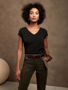 Timeless T-Shirt | Banana Republic Factory Neck Shirts Women, Affordable Basic V-neck Short Sleeve Top, Cheap Slim Fit V-neck Shirt, Cheap Cotton V-neck Top, Cheap Basic Short Sleeve V-neck Top, Affordable V-neck Top With Rolled Sleeves, Affordable Basic Cotton V-neck Top, Cheap V-neck Shirt For Office, Women's Black Shirt