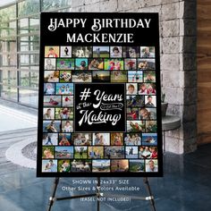 Birthday Years In the Making 59 Photo Collage Foam Board | Zazzle Picture Board For Birthday, Sweet 16 Picture Collage Ideas, Retirement Photo Collage Ideas, 21st Photo Board Ideas, Birthday Picture Board, Picture Board Ideas, Photo Board Ideas, 21st Aesthetic, Birthday Photo Wall