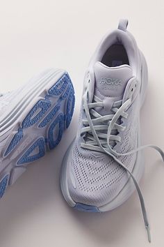 Find HOKA® Hoka Bondi 8 Sneakers on Editorialist. Ultra-cushioned and extra supportive, these HOKA® Bondi 8 trainers feature a bumped up, lightweight sole and extended heel so you can run anywhere and everywhere. **Features:** Breathable mesh uppers, sockliner, lightweight foam midsoles, extended heel, pillowed tongue, pull-tab, durabrasion rubber outsole **Why We HOKA® Bondi 8 Sneakers in Harbor Mist/Lunar Rock, Size: US 6.5 Brooks Outfit Shoes, Athlesure Shoes, New Balance Running Sneakers, Hoka Trainers, Hokas Outfit, Cute Running Shoes, Hoka Bondi 8, Running Shoes Women, Hoka Shoes