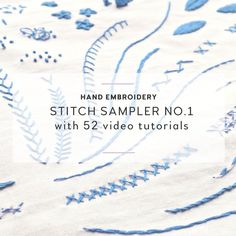 stitch sample no 1 with 5 / 2 video instructions by hand embroidery - product image