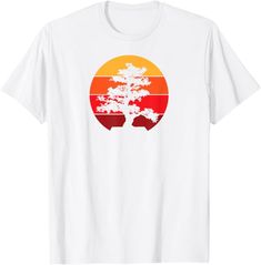 Amazon.com: Pacific Ocean Beach Bonsai Tree Sun Retro Vintage T-Shirt T-Shirt : Clothing, Shoes & Jewelry Beach Graphic Crew Neck T-shirt, White T-shirt With Front Print For Surfing, Beach Crew Neck T-shirt With Graphic Design, Graphic Design Short Sleeve T-shirt For Beach, White Pre-shrunk T-shirt For Surfing, Bonsai Tree, Pacific Ocean, Ocean Beach, Vintage Tshirts