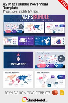 Maps Bundle PowerPoint Template | Professional PowerPoint Templates and Slides - SlideModel.com World Map Continents, Powerpoint Icon, Slide Deck, Powerpoint Free, Professional Powerpoint Templates, World Maps, Professional Powerpoint, Template Google, Microsoft Powerpoint