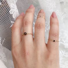 **I recommend ordering 1 UK size up to your usual solid ring size.** ・All items are lovingly handcrafted made to order. :) ・All metal components are 14K gold filled. ・Very light weight and comfortable to wear everyday. ・The stone size is 2.0 to 2.5mm. ♥︎Gold filled jewelry is hypoallergenic, waterproof and will not wear off or chip over time. (although we suggest taking them off before showering, sleeping etc for maximum longevity) Other extra dainty chain rings with Amethyst, Aventurine, Labrad 14k Gold Filled Gemstone Ring, Minimalist Stackable Round Chain Ring, Minimalist Stackable Chain Ring, Minimalist 14k Gold Filled Birthstone Rings, Dainty Gemstone Midi Rings For Everyday, Dainty Everyday Midi Rings With Gemstones, Dainty Gemstone Midi Rings With Round Band, Dainty Midi Rings With Gemstone, Elegant 14k Gold-filled Birthstone Rings