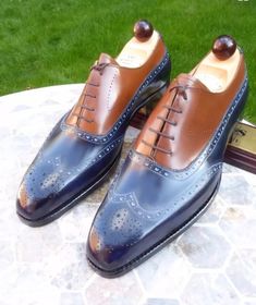 MEN'S HANDMADE LEATHER SHOES Steel Cap Boots, Shoes For Man, Wingtip Oxford Shoes, Creative Shoes, Bespoke Shoes, Handmade Leather Shoes, Wingtip Oxford, Leather Shoes Men, Dream Shoes