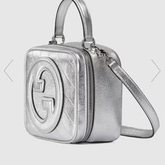 It’s Metallic Silver Brand New! Never Used. Zipper That Zips The Entire Way Down. Can Wear As Crossbody Or On Shoulder. Great For Nights Out And Do T Want To Carry A Big Bag. Will Fit Large Wallet And Cell Phone. Has Tons Of Room. Posh Offers Financing. Gucci Blondie Bag, Silver Bag, Bag Silver, Beauty Items, Gucci Bags, Leather Patches, Handle Bag, Small Tops, Leather Tote Bag