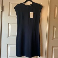 Never Worn Dark Navy Theory Dress. Size 4. New With Tags. Elegant Lined Office Dress, Classic Blue Sheath Midi Dress, Elegant Blue Lined Midi Dress, Classic Blue Mini Length Dress, Elegant Lined Blue Dresses, Black Ribbed Dress, Fitted Pencil Dress, Cashmere Sweater Dress, Full Midi Skirt