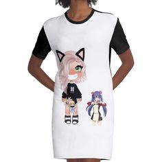 Loose and casual fit jersey t-shirt dress. Printed polyester blend front panel, solid color 100% cotton back/sleeves/rib. Size range XS-2XL. alien, gacha, gacha edit, girl, gacha life, cute, children, anime, japanese, strawberry, pyjamas, kawaii, gacha life series lola, adam gacha life series bad boy, gacha life harry, gacha girl with green eyes, keyara gacha life, gacha life lou chan cute but dangerous, gacha life half demon, half angle, Gacha Life Scene Outfits, Gacha Life 2 Girl Outfits, Chan Cute, Strawberry Pyjamas, Gacha Life Girl, Kawaii Gacha, Summer Kawaii Anime Print T-shirt, Scene Clothes T-shirts & Tank Tops, Cute Baby Costumes