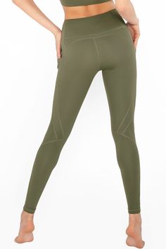 Offered in a flattering Olive Green with an impressive curve-hugging fit, our full-length leggings will become essential in your closet. These yoga pants feature a high-rise waistband and sleek mesh side pockets for small things. Made from high-quality, 4-way-stretchy, lightweight fabric, they enhance breathability and provide a range of movement. Look great when teamed with a matching sports bra or a printed top for a balanced look. This pair is awesome for yoga, spinning, HIIT, boxing, and other activities. Buttery-soft. Feels like a second skin. 4-way stretch that moves with you. Stay in place. Not sliding down! Opaque fabric. Not see-through! Prices are inclusive of all taxes. FREE US SHIPPING Care and Details Inseam: XS 27" (69cm), S 27.5" (70cm), M 28" (71cm), L 28.5" (72cm), XL 28.5 Semi Annual Sale, Workout Yoga, Squat Proof, Small Things, Khaki Green, Second Skin, Yoga Leggings, Workout Leggings, Boxing