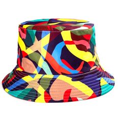 bonbop - bonbop Summer Play Brimmed Bucket Hat, Summer Brimmed Bucket Hat For Play, Wide Brim Summer Bucket Hat For Play, Summer Curved Brim Bucket Hat For Play, Summer Fun Bucket Hat For Play, Fun Summer Bucket Hat For Play, Fun Wide Brim Bucket Hat For Outdoor, Multicolor Retro Vacation Hat, Retro Multicolor Summer Hats