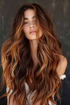 53+ California Brunette Hair Ideas Cool Tone Auburn Balayage, Ginger Hair To Blonde, Brunette Hair With Ginger Highlights, Balayage In Curly Hair, California Brunette Hair, California Brunette, Rambut Brunette, Balayage Brunette