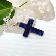 Natural Lapis Lazuli Gemstone 925 Sterling Silver Cross Pendant. Perfect outfit's danglers for any party and occasion day to night. Get this item with Lapis gemstone embellishment to glorify your look. The beautiful pendant has been fashioned out of 925 Silver and promises to be a comfortable wear at all times. Product made hypoallergenic with nickel free. Genuine Lapis Lazuli Cross Pendant - Lapis Cross Necklace - Lapis Pendant - Lapis Crystal Jewelry - Lapis Handmade Pendant- Holly Cross Penda Lapis Crystal, Lapis Jewelry, Lapis Pendant, Sterling Silver Cross Pendant, Silver Caps, Silver Cross Pendant, Jewelry Sale, Chakra Jewelry, Diamond Quartz