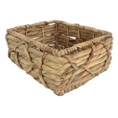 a woven basket is shown on a white background