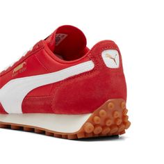 Product Storythe Puma Easy Rider Was Born In The Late ‘70S, When Running Made Its Move From The Track To The Streets. Today, It Makes Its Return For Today’S Wearers, With Its Classic Slim Profile And Vintage Vibes Intact. This Version, Featuring A Textile Base With Suede Leather Overlays, Is Sure To Bring A Touch Of Easy, Retro-Style To Any Look. features & Benefitsleather Working Group (Lwg): Puma’S Leather Products Support Responsible Manufacturing Via The Leather Working Group. Www. leatherworkinggroup. comdetailsnylon Based Uppersuede Overlays On Quarter, Toe And Vampnylon Vampsuede Eyeletsuede Heel With Synthetic Leather Underlaynylon Tonguesynthetic Leather Puma Formstrippuma Branding Detailspuma Big Kids: Recommended For Older Kids Between 8 And 16 Years | Retro Sneakers With Cushioned Footbed, Vintage Sneakers With Rubber Waffle Outsoles For Jogging, Retro Sneakers With Contrast Sole For Jogging, Retro Leather Sneakers For Jogging, Retro Cushioned Sneakers For Jogging, Casual Sneakers With Gum Sole For Errands, Vintage Leather Sneakers With Rubber Heel Cap, Casual Red Sneakers With Rubber Heel Cap, Casual Red Sneakers For Running Errands