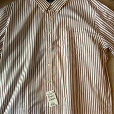 Nordstrom White-Rust Wide Bengal Buttondown Shirt - 18 1/2 X 36-37 - Nwt Non-Iron Trim Fit Classic Button-up Dress Shirt For Spring, Classic Spring Button-up Dress Shirt, Juicy Couture Charms, Trim Fit, Button Down Shirt Mens, Mens Short Sleeve Shirt, Denim Button Down, Plaid Flannel Shirt, Long Sleeve Shirt Dress