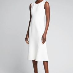 New With Tags Michael Kors Collection Dress In Solid Boucl. Jewel Neckline. Sleeveless. Sheath Silhouette. Hem Hits About At The Knee. Fishtail Hem. Invisible Back Zip. Virgin Wool/Rayon/Spandex. Made In Italy Classic White Sleeveless Midi Dress, Classic White Sleeveless Evening Dress, Elegant White Sleeveless Sheath Dress, Elegant White Sheath Sleeveless Dress, Black Eyelet Dress, Linen Sheath Dress, Crossover Dress, Georgette Dress, White Sleeveless Dress