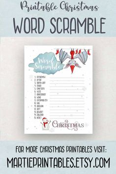 the printable christmas word scramble for kids