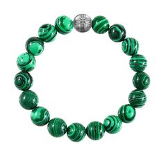 A new addition to our Himalayan Beads Series, this natural Malachite 10mm beaded bracelet is meticulously handcrafted in USA using only high grade and certified natural gemstones. Masculine and High Energy, this Power Beads bracelet inspires you to reach your highest potential and offers versatile styling options for day and night wear. Natural Malachite beads, 10mm Signature S Steel Logo bead, 10mm Sleek luxury gift box included Malachite is believed to be a lucky and protective stone which ene Orlando Studios, Steel Logo, Gemstones And Crystals, Beads Bracelets, Colored Stones, Meaningful Jewelry, Gift Box Packaging, Mens Beaded Bracelets, Night Wear