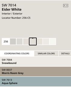 the color swatches for different shades of gray, white and blue are shown in this image