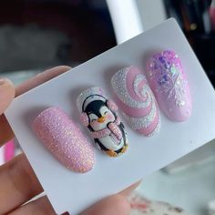 Miser Brothers Nails, Cutesy Christmas Nails, Christmas Nails Maximalist, Christmas Animal Nails, Cute Christmas Nails Pink, Christmas Cookie Nails, Christmas Movie Nails, Reindeer Nails Designs, Christmas Character Nails