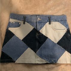 Super Cute, I Just Bought It In The Wrong Size And Forgot To Return. Purchased From Urban Outfitters. Blue Patchwork Mini Denim Skirt, Blue Patchwork Denim Mini Skirt, Blue Fitted Patchwork Mini Skirt, Fitted Blue Patchwork Mini Skirt, Fitted Blue Mini Skirt With Patchwork, Blue Fitted Mini Skirt With Patchwork, Blue Patchwork Mini Skirt, Casual Patchwork Mini Skirt Bottoms, Casual Blue Patchwork Mini Skirt