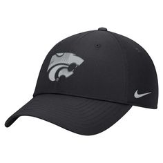 Support your Kansas State Wildcats with this 2024 Sideline Club Adjustable Hat from Nike. This Kansas State Wildcats hat is built with a structured fit and curved bill for a classic look. This officially licensed cap features a raised embroidered team logo at the center of the crown, so you can show your Wildcats pride wherever you go. Adjustable Curved Brim Hats For Fan Gear, Adjustable Curved Brim Fan Gear Hats, Nike Adjustable Dad Hat With Curved Brim, Nike Dad Hat With Curved Brim, Nike Sports Hat With Curved Brim, Adjustable Curved Visor Hat For Fan Gear, Nike Black Curved Brim Baseball Cap, Nike Baseball Cap, One Size Fits Most, Nike Black Baseball Cap With Curved Visor