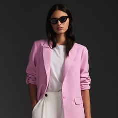 Elegant Lavender Long-sleeve Blazer, Elegant Long Sleeve Lavender Blazer, Elegant Lavender Long Sleeve Blazer, Elegant Lavender Blazer For Work, Elegant Lavender Blazer For Spring, Red Outfits, Warrior Queen, Fashion Business Casual, Pink Blazer