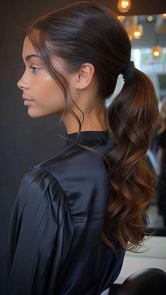 9000+ hair styles, long hair styles, hair color, Trendy and Unique Hairstyle --- Wedding Hair, Girl Hair Woman Wavy Mid Ponytail, Low Ponytail With Volume, Wavy Hair Low Ponytail, Wavy Hairstyles Ponytail, Ponytail Hairstyles Brown Hair, Ponytail Hairstyles For Party, Party Ponytail Hairstyles, Wedding Ponytail Hairstyles Bridesmaid, New Ponytail Styles