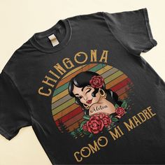 Celebrate your Hispanic heritage with this custom Spanish shirt! Great for honoring your Latin roots or as a unique gift for the special Latino in your life. Wear this shirt to events for Hispanic Heritage Month in September and October. It also makes a thoughtful gift for birthdays, Christmas, anniversaries, or any occasion. Surprise your Latino mom, dad, sister, brother, daughter, son, friend or partner with a shirt honoring their background. Use it to teach children about their Hispanic cultu Spanish Shirts, Memorial Benches, Mom Daughter Gifts, Canvas Beach Bag, Leather Flask, Hispanic Heritage Month, Vintage Girl, Month Gifts, Hispanic Heritage