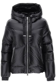 100% Polyamide Black Polyamide Outerwear For Fall, Luxury Nylon Outerwear With Detachable Hood, Winter Outerwear With Padded Collar In Polyamide, Winter Polyamide Outerwear With Padded Collar, Winter Puffer Outerwear In Polyamide, Winter Polyamide Puffer Outerwear, Winter Puffer Outerwear Made Of Polyamide, Luxury Zipper Closure Outerwear For Outdoor, Luxury Nylon Outerwear For Outdoor