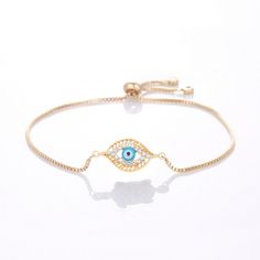 Classic Trendy Turkish Gold Evil Eye Bracelet Pave Blue Eye Gold Chain Bracelet Adjustable Female Party JewelryModel Number:33021291084 Gold Evil Eye Bracelet, Gold Chain Bracelet, Jewelry Model, Blue Eye, Eye Bracelet, Gold Bracelet Chain, Evil Eye Bracelet, Jewelry Party, Delicate Bracelet