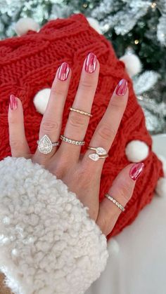 Glamorous and Cute Christmas Nails #christmasnails #winternails #novembernails [classy christmas nails, burgundy nail designs, november nail designs, christmas gel nails, red vevlet nails, november nails ideas, trendy christmas nails, simple winter nails, christmas nails] ***photos not mine, DM me for credit! 🎄❤