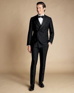 Double Breasted Dinner Suit Jacket - Black | Men's Charles Tyrwhitt Double Breasted Dinner Suit Jacket - Black Size 36R Wool Luxury Black Tuxedo With Double Button Closure, Classic Black Double-breasted Tuxedo, Tuxedo Style Long Sleeve Outerwear For Black-tie Events, Luxury Single Breasted Outerwear For Black Tie, Luxury Single-breasted Outerwear For Black Tie, Luxury Long Sleeve Outerwear For Black Tie, Black Long Sleeve Outerwear For Black Tie Event, Classic Long Sleeve Black Tie Outerwear, Single Breasted Outerwear For Black-tie Events