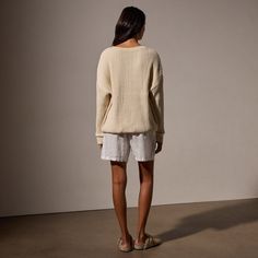 Our Waffle Knit Sweatshirt features a bold, slubby, waffle knit Japanese fabric. Style details include ribbed trim at crewneck and cuffs, lined with nylon mesh. Relaxed fit.Additional Information:• 100% Cotton • Dry clean onlyStyled With:• WKO4317 - Relaxed Fit Linen Short Decorative Bath Towels, Denim Polo, Jumpsuit Skirt, Linen Short, Knit Sweatshirt, Japanese Fabric, Denim Pant, Waffle Knit, Sweater Skirt